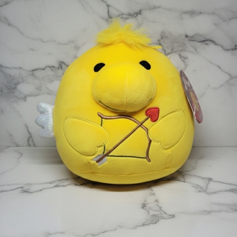 Squishmallows Peanuts Yellow Plush with Heart Arrow